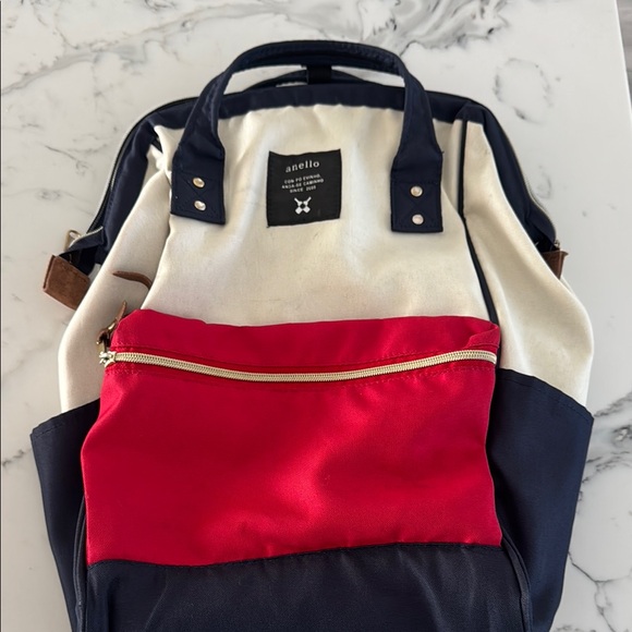 anello Women's Canvas Backpack - Red, Navy, and Cream - Picture 1 of 3